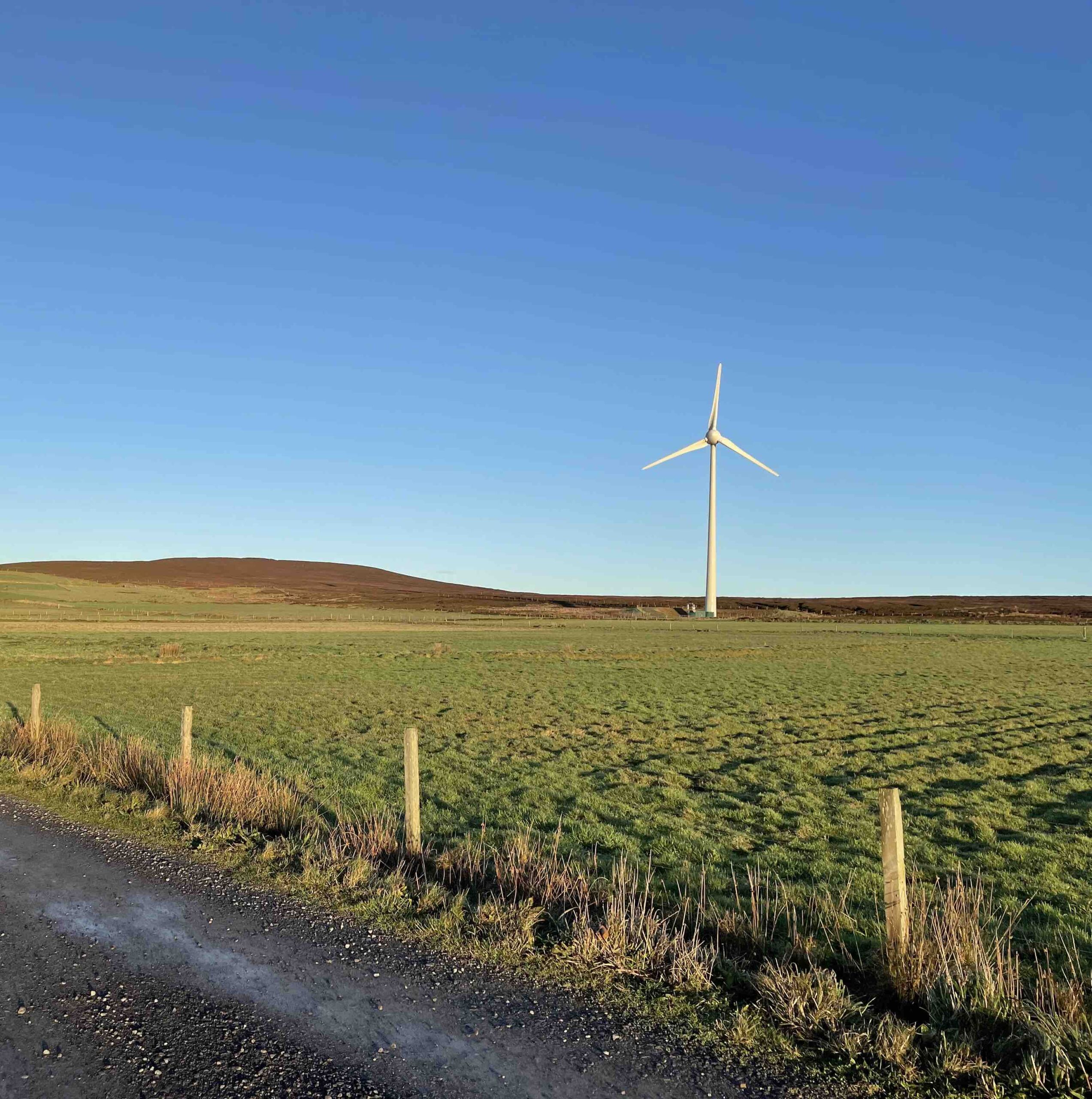 Wind turbine in open landscape